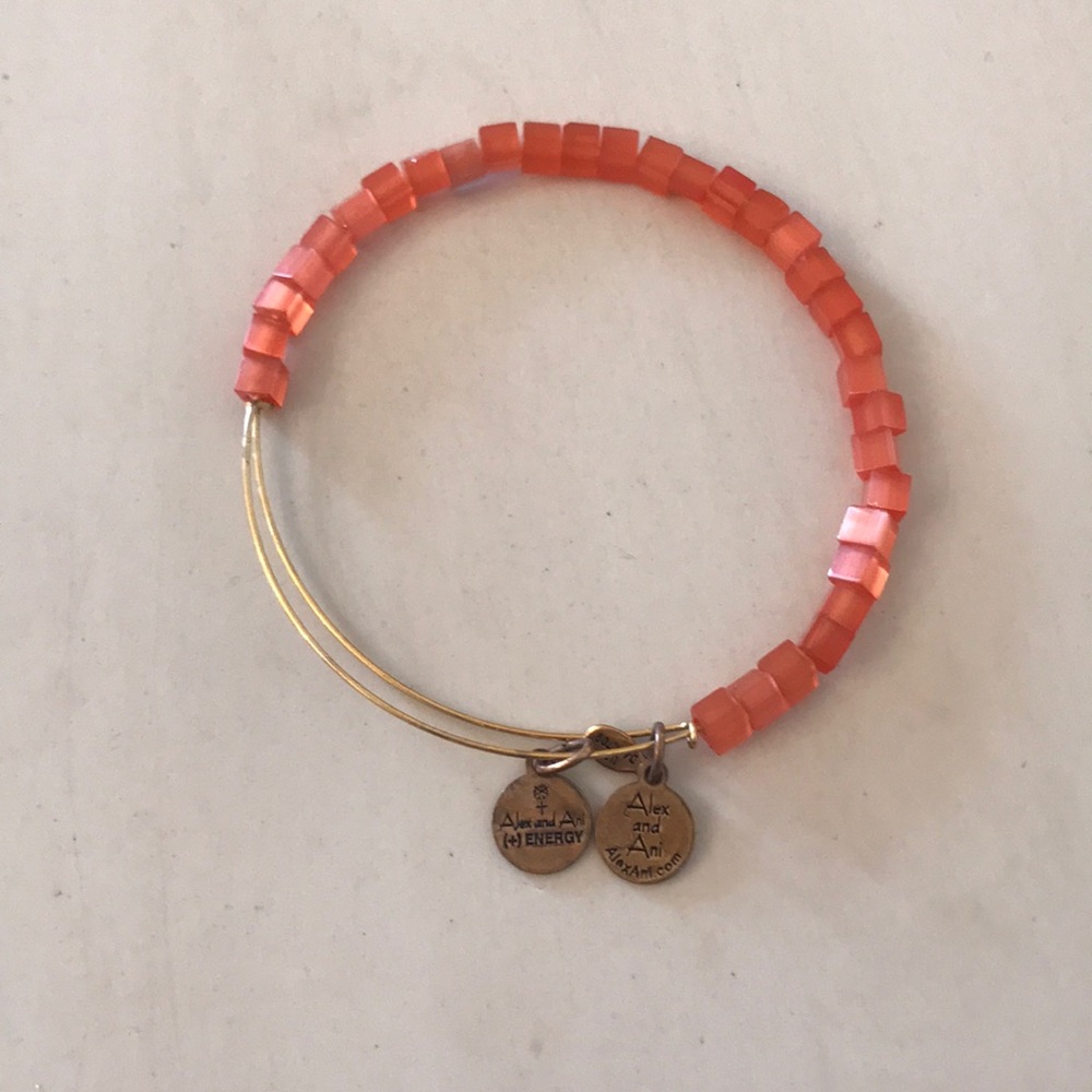 Alex and Ani Orange Beaded energy bracelet